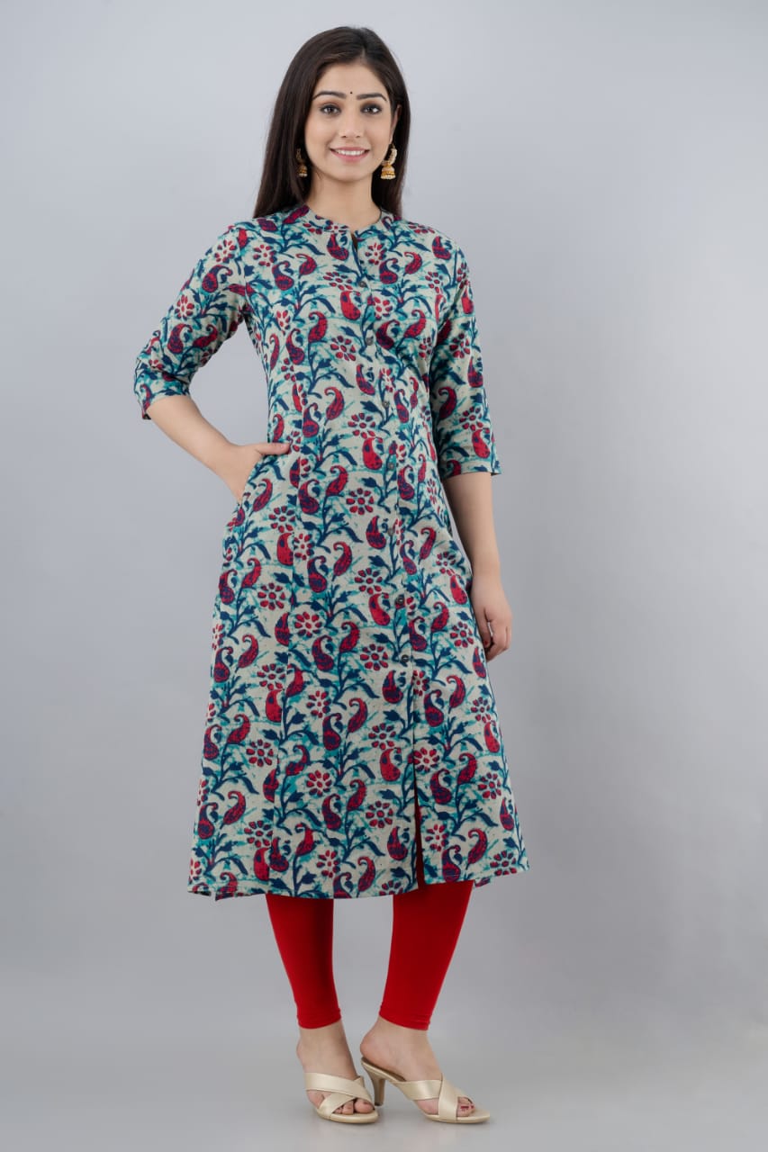 Pure Cotton Kurti with Side and Front Slits AP7405